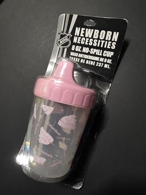 NHL Pink and Clear Newborn No-Spill Baby Cup